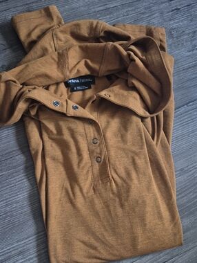 Prana Women's Mustard Hooded Henley Pullover